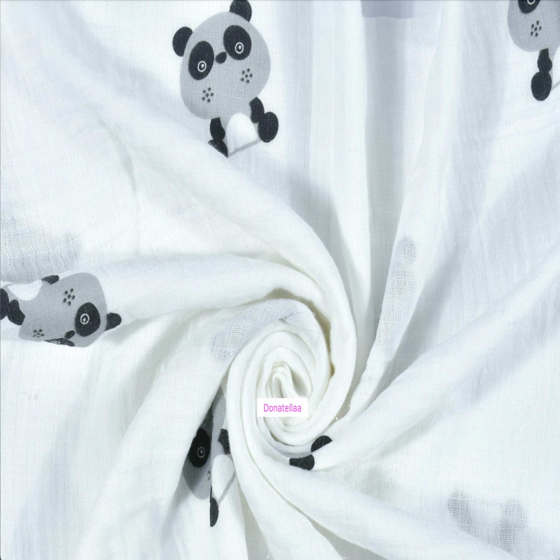 Organic Cotton Panda Muslin Swaddle Blankets soft Hypoallergenic Perfect for Sensitive Skin